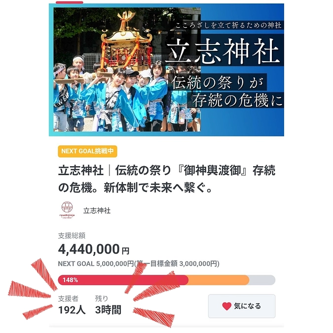 【ご支援終了まで　残り3時間！】