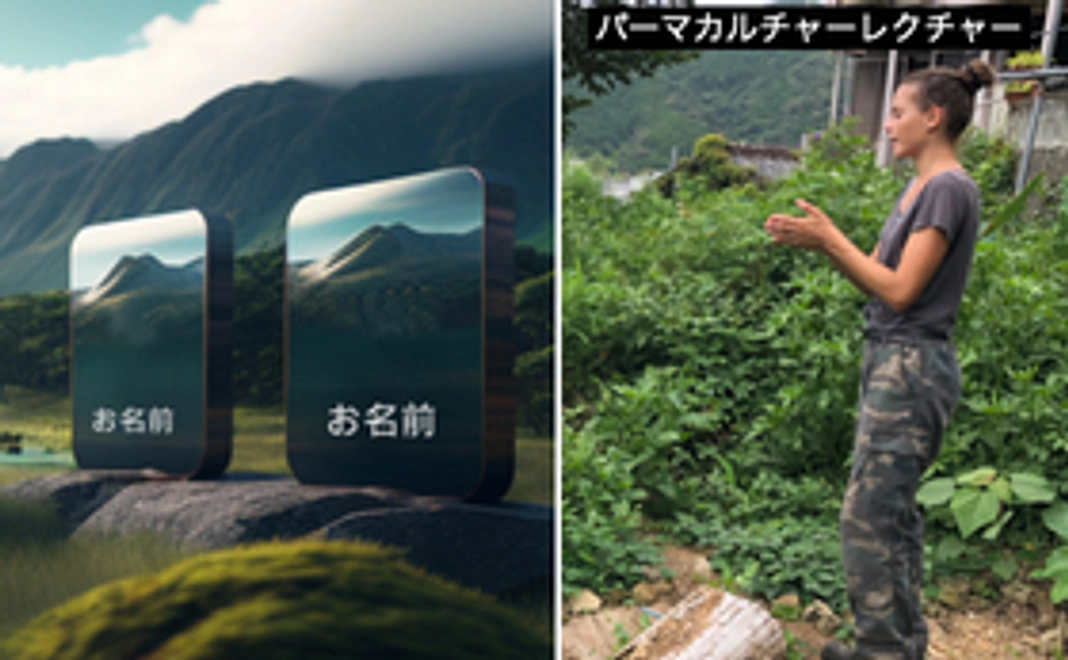 熊野木製のネームプレート（大）＋　VRのネームプレート（大）＋　ご招待ツアー （パーマカルチャーレクチャー付）