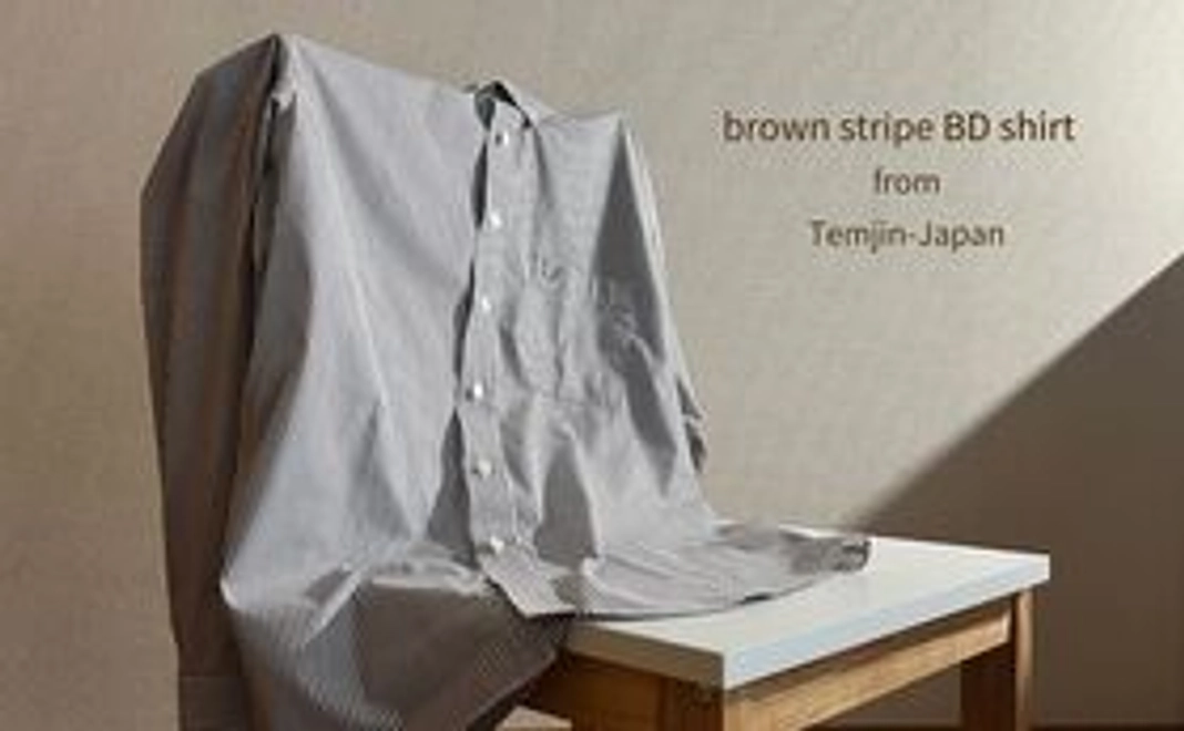 brown stripe BD shirt (ブラウン ストライプ ボタンダウンシャツ)