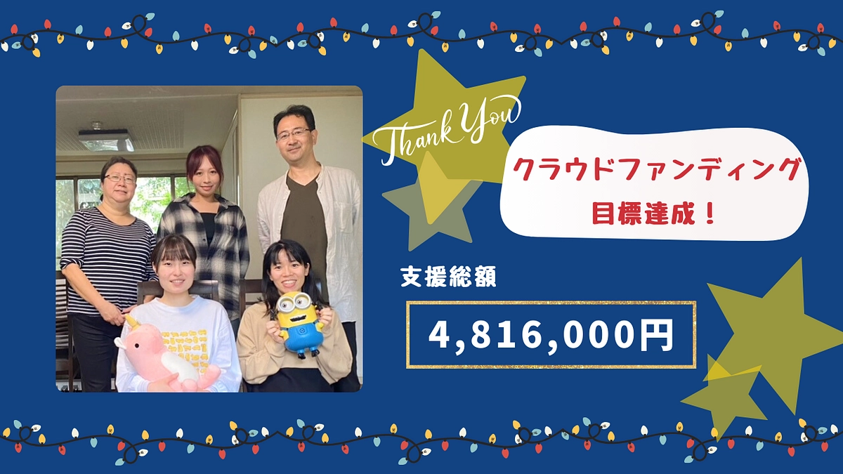 【クラウドファンディング目標金額達成のご報告】