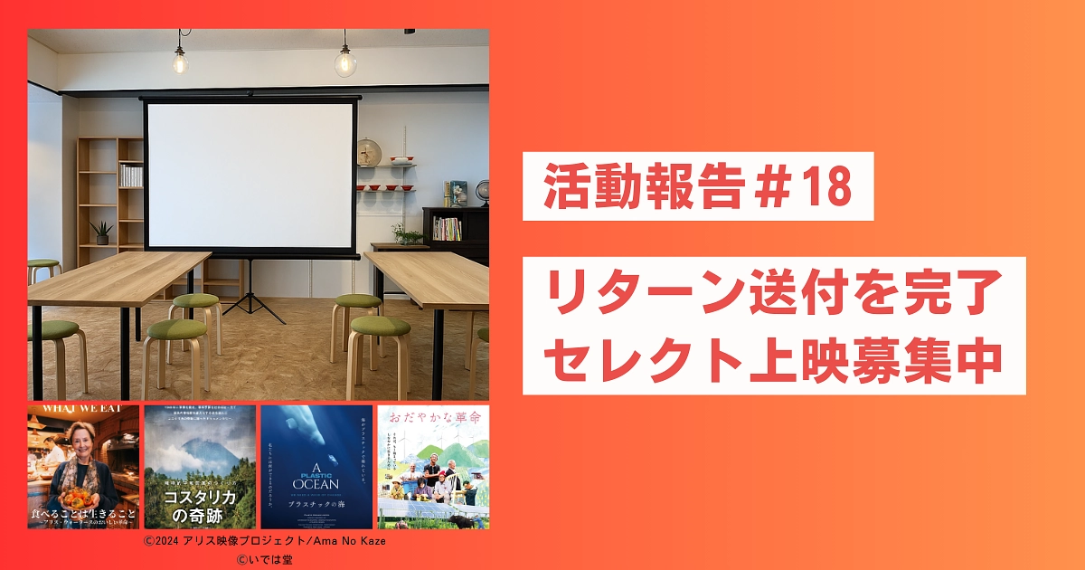 活動報告 #18 リターン送付を完了しました＆セレクト上映募集中