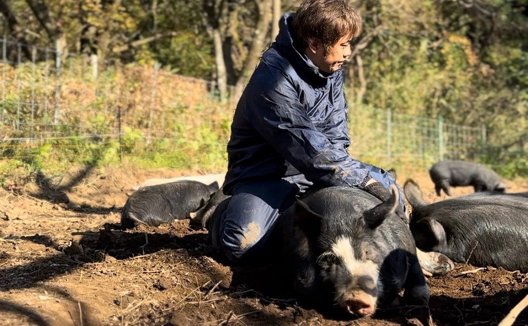 増田さんと豚さん応援