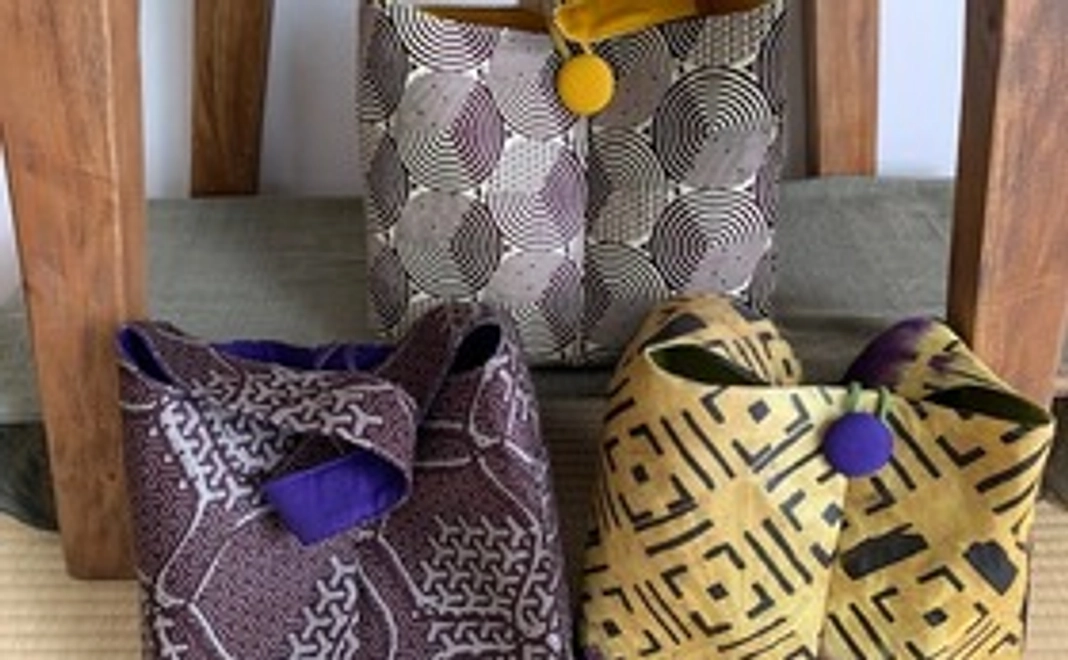 アフリカ布で作ったShibumiオリジナルバッグ（M）
