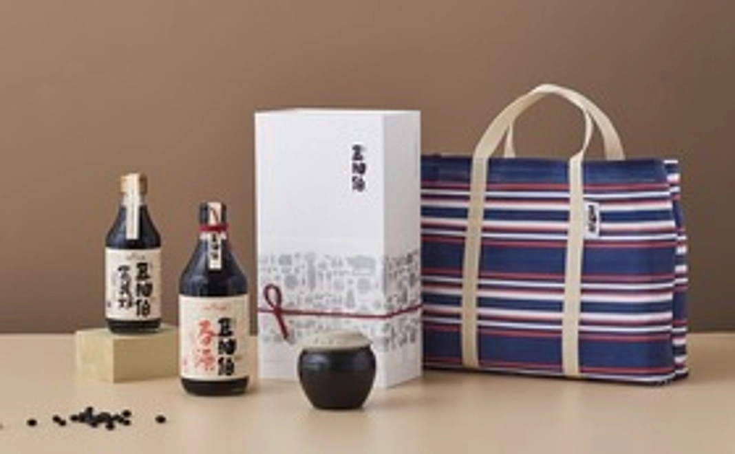 【豆油伯】春源黒豆醤油500ml＋金美好黒豆醤油300ml　2本セット*1