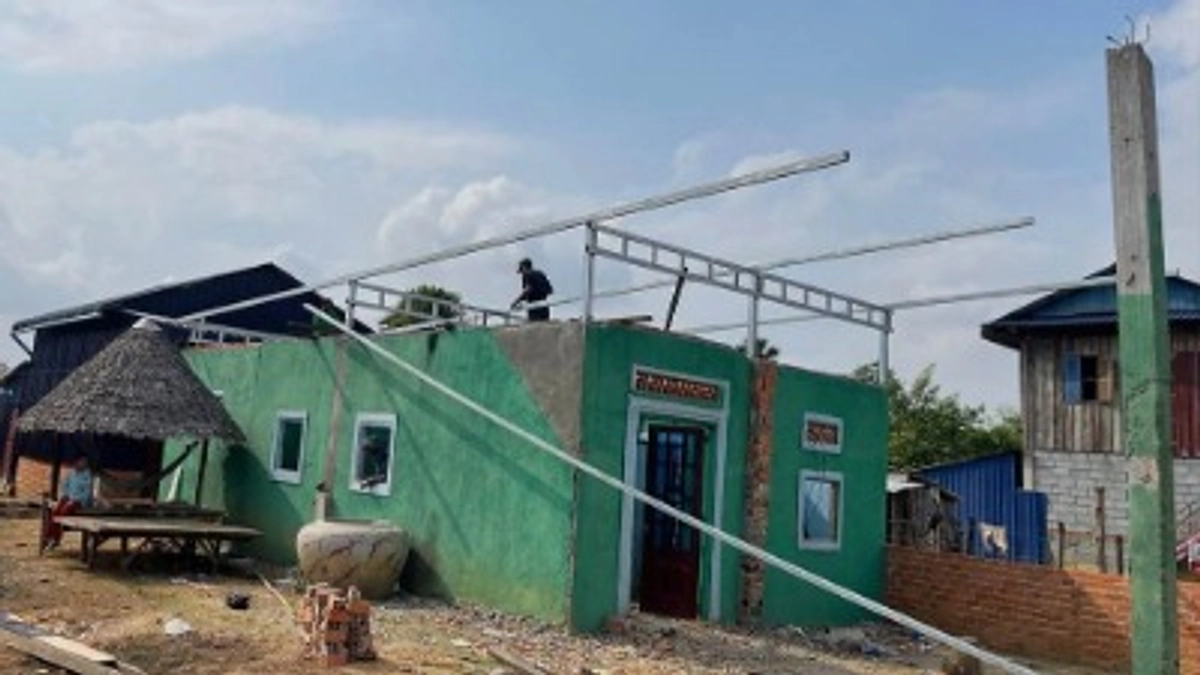 鉄骨材料の設置