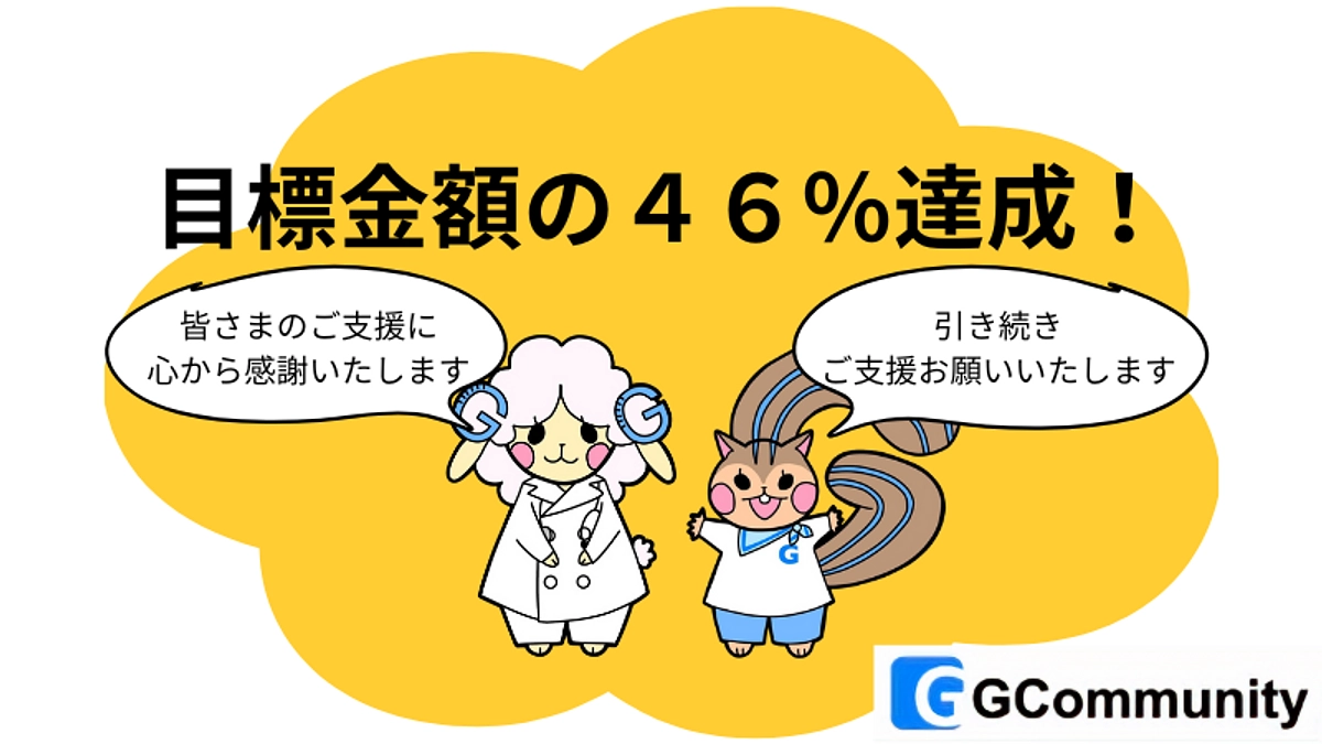 目標金額の４６％を達成いたしました！