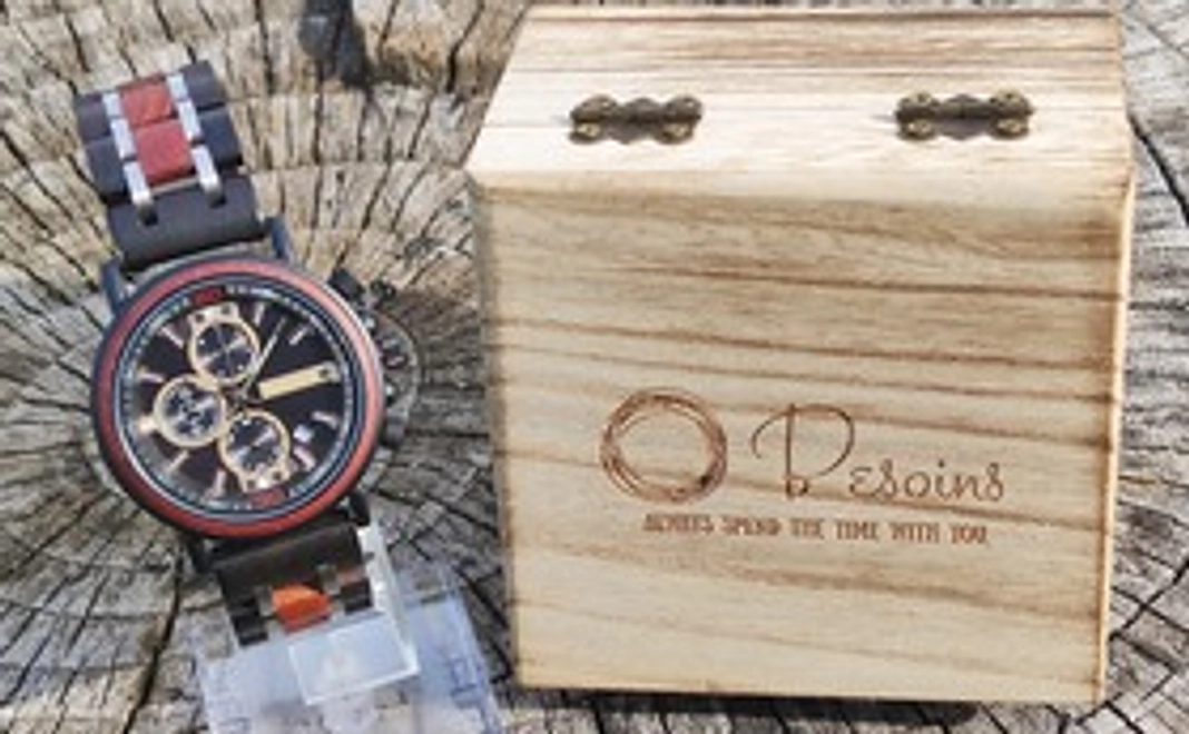 ◆早割40%OFF◆【Besoins】オリジナルケース付木製腕時計 各色１個（ご希望のカラーを選択してください）
