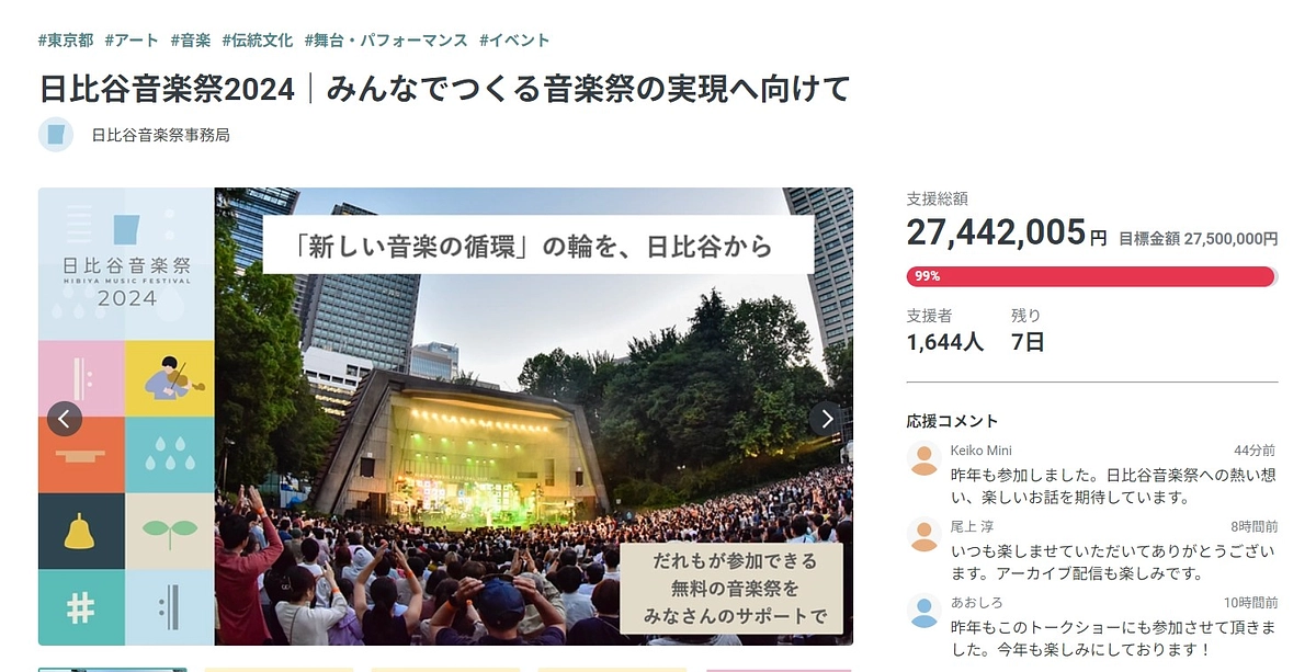 「クラウドファンディング特別企画・サイン入りマイクオークション」の支援金が入金されました