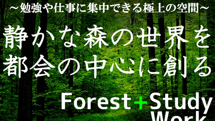 勉強や仕事に集中できる空間…静かな森の中の世界を都会の中心で