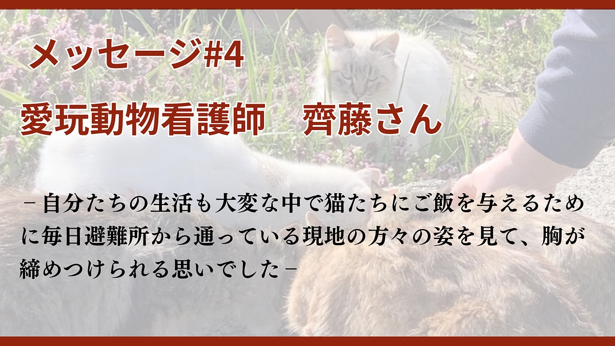 メッセージ#4 愛玩動物看護師 齊藤さん