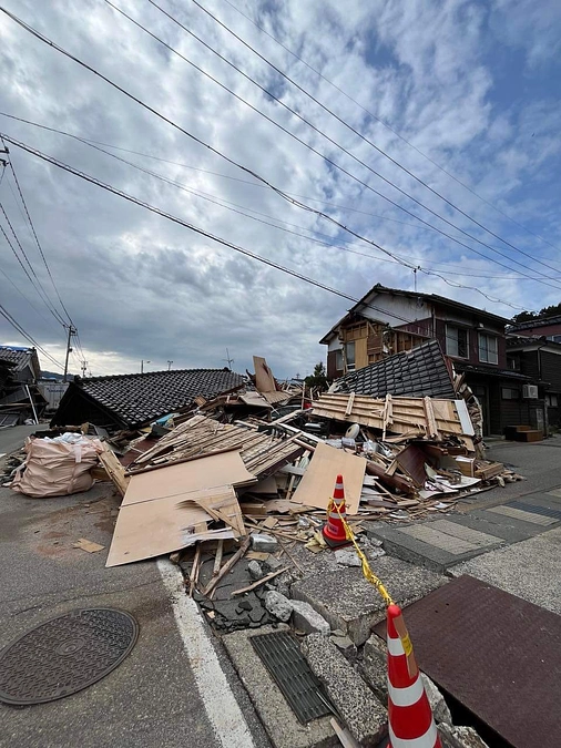輪島市鳳至上町の状況です　　　　2月18日