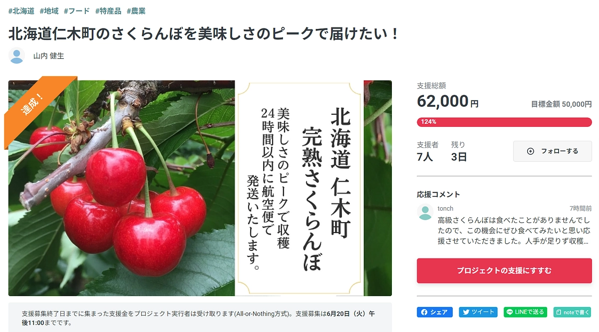 目標達成のお礼