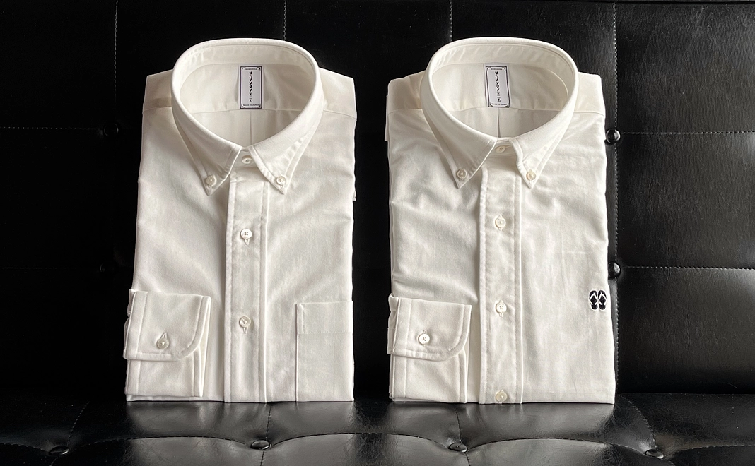 サカノシタノデニム/オックスフォードボタンダウンカラーシャツPC01(ポケット)&PC02(刺繍)2着セット