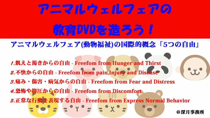 アニマルウエルフェアの教育DVDを造ろう!