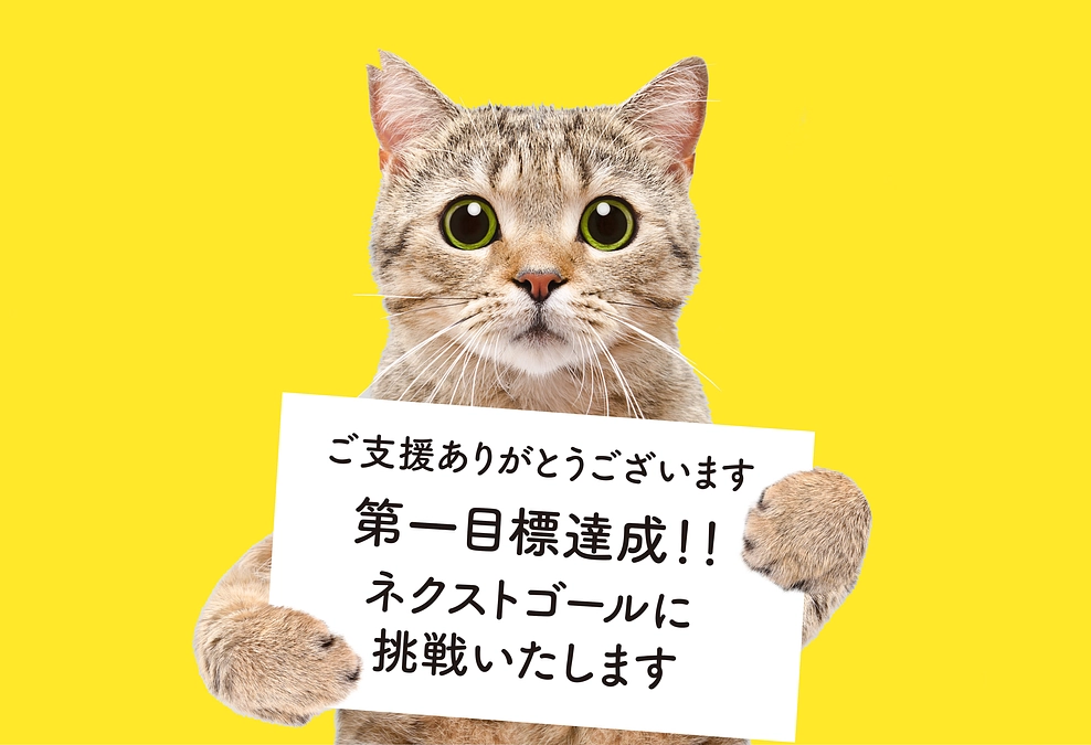 第一目標達成のお礼とネクストゴールへのお願い。