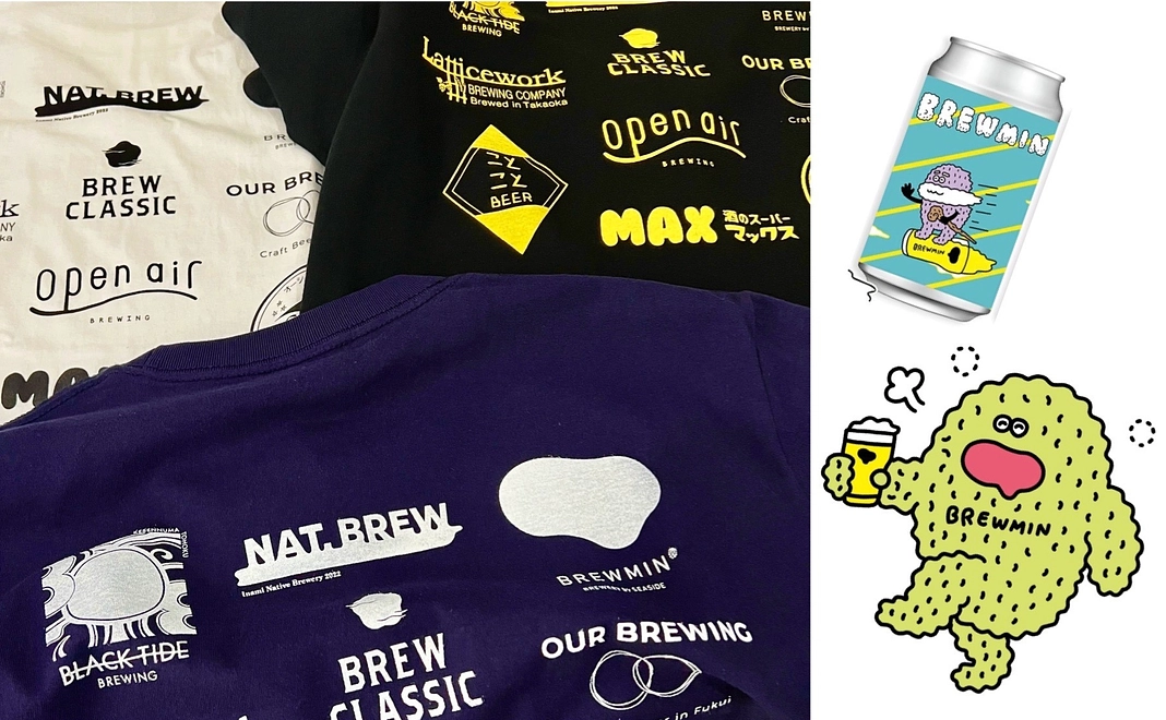 BEACH MARCHE限定記念Tシャツ×オリジナルビール2本（同一銘柄）