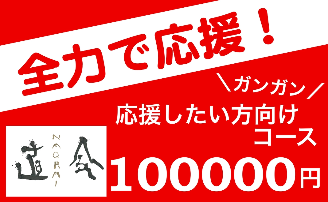 【全力で応援】100000円コース(お名前掲載＋ポストカード＋写真データお送り)