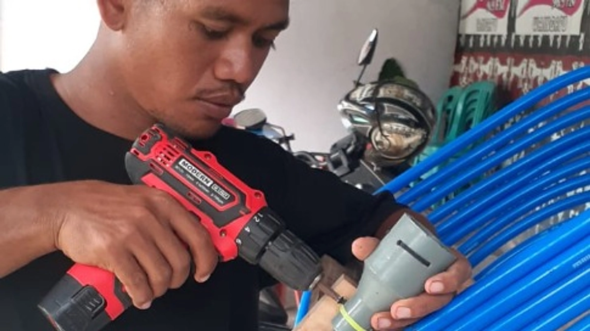 水車ポンプを修理しました。