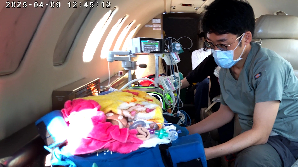 9例目の2か月女児を4月9日に新潟大学から搬送しました