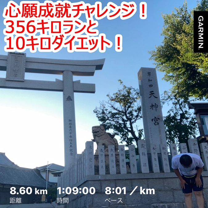 心願成就チャレンジ！356キロランと10キロダイエット(*^-^*)　1週目ご報告