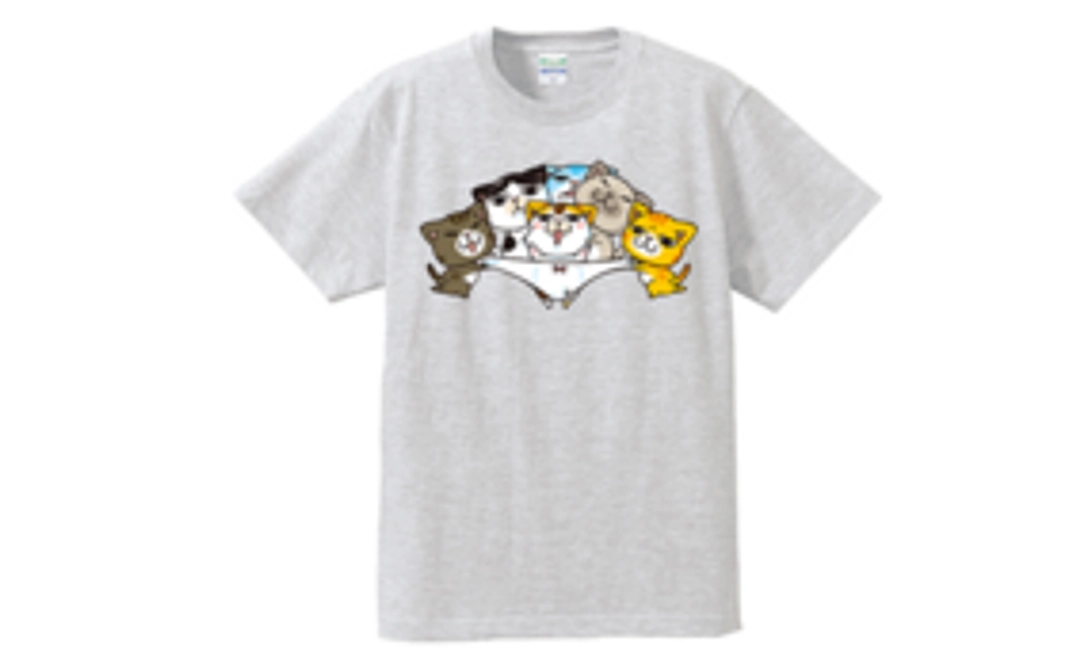 クラウドファインディング限定　まめ猫Tシャツ　『おぱんつ大集合』