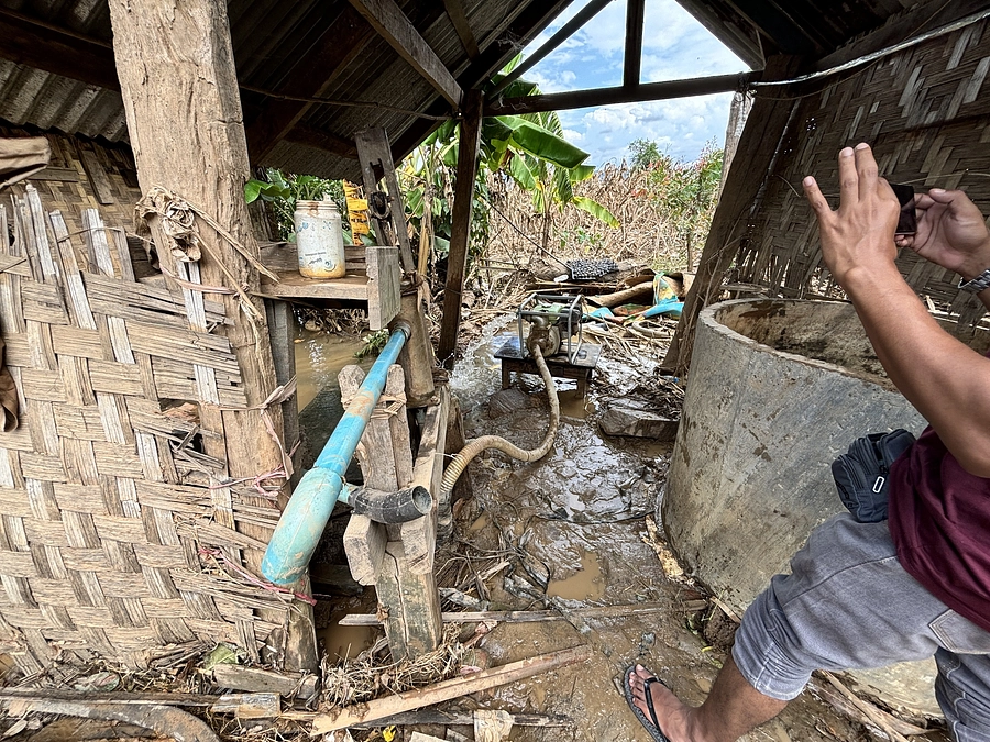 汚れた水が流入した井戸の消毒支援