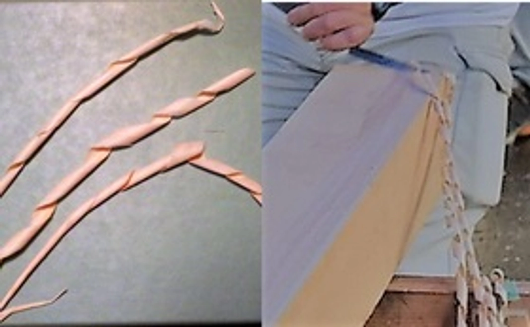 宮大工さんが削ったヤリガンナの削り片