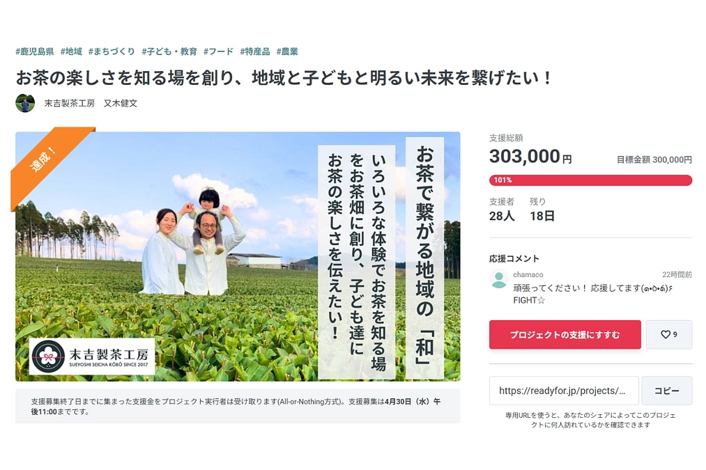 目標金額３０万円達成の御礼と再出発のご報告