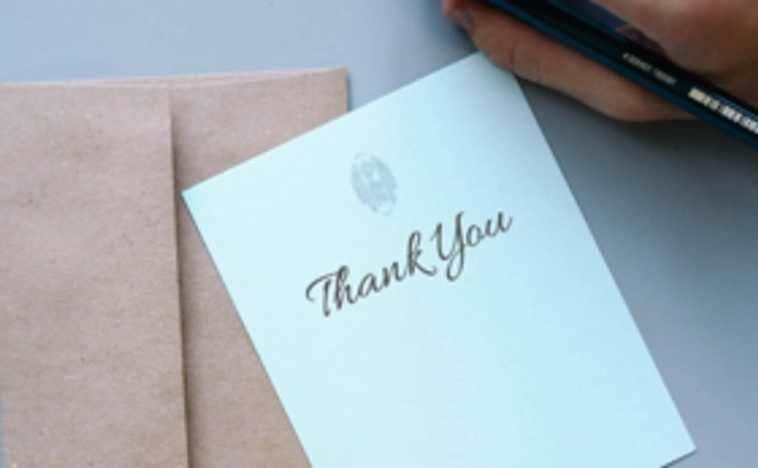 感謝の気持ちを込めたお手紙をお送りします