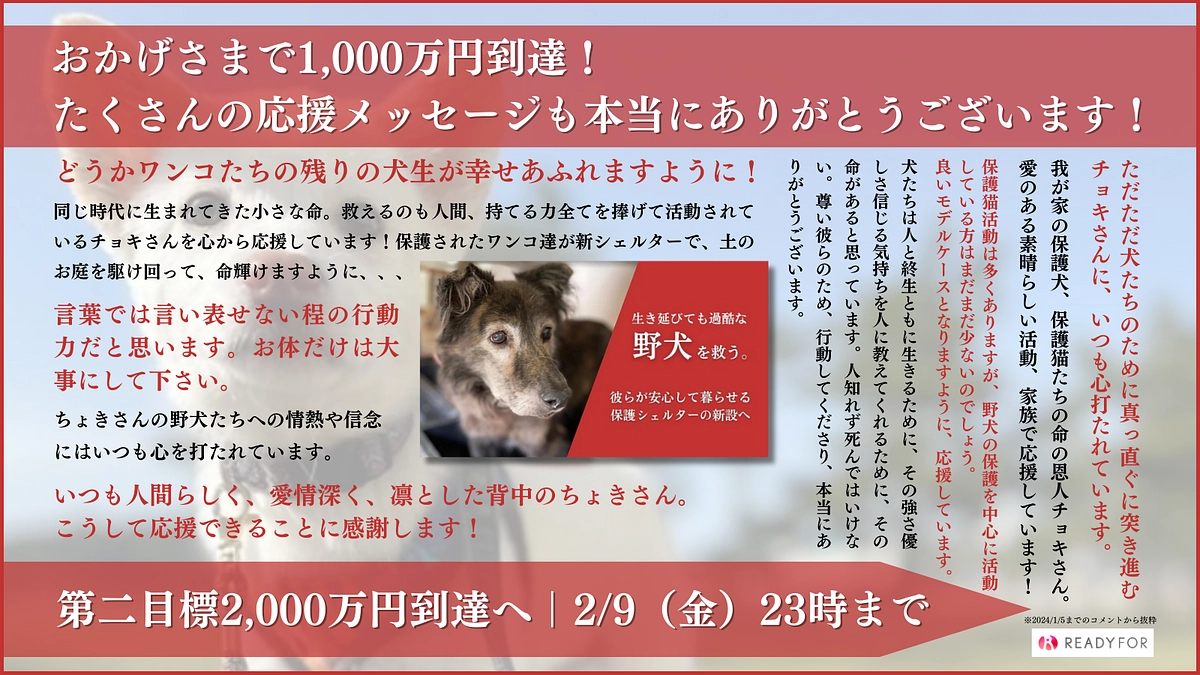 【皆様へのお礼と決意】1,000万円達成…！活動の存続をかけてネクスト2,000万円を目指します！！