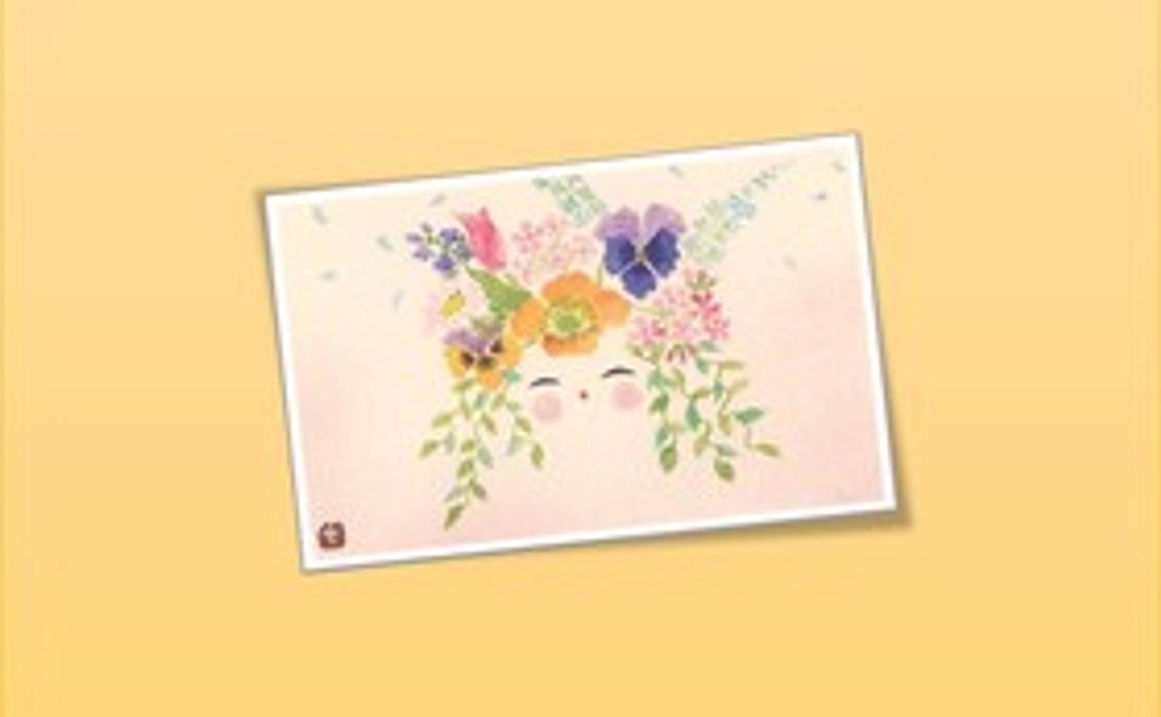 「花の笑顔」ポストカードとお礼のお手紙等