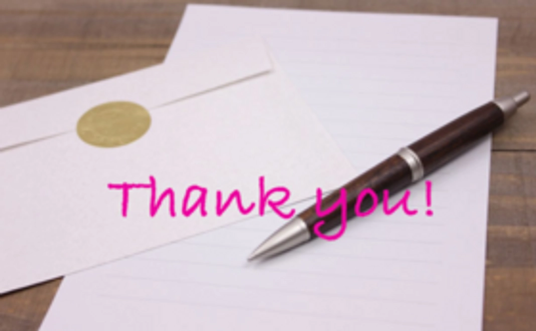 【遠方の方向け】　ご支援への感謝の気持ちを込めてお礼のメッセージを送ります