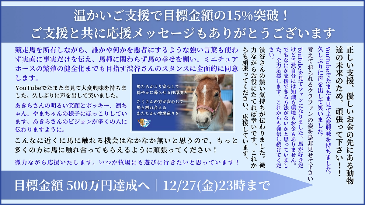 【おかげさまで15%突破】応援コメントも嬉しいです