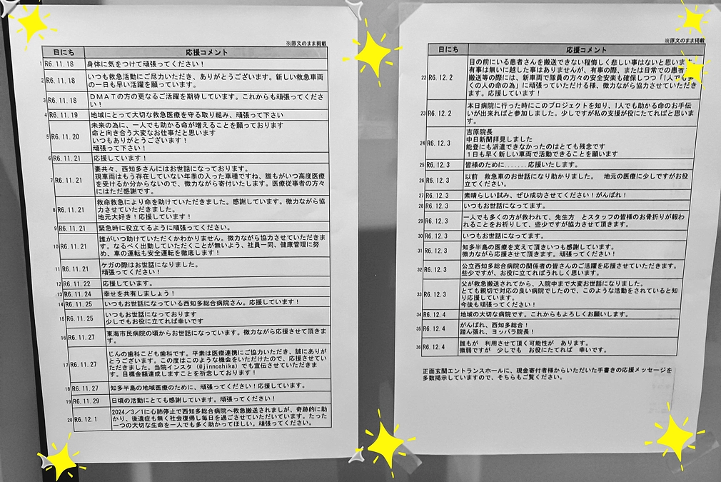 メッセージは職員へ届けてます🎀