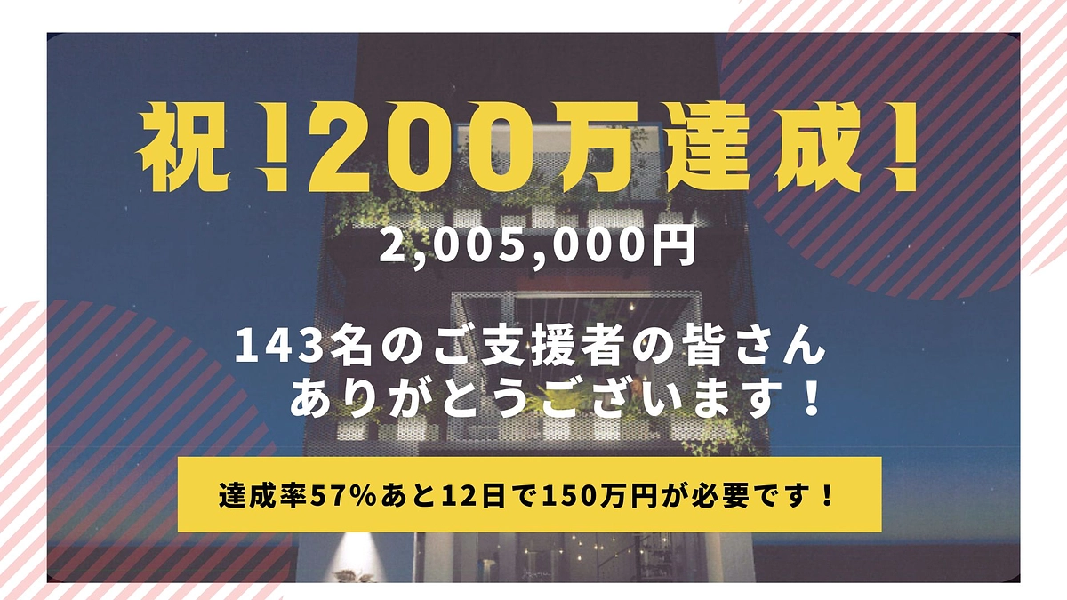 【残り12日】お陰様で200万円達成しました！！