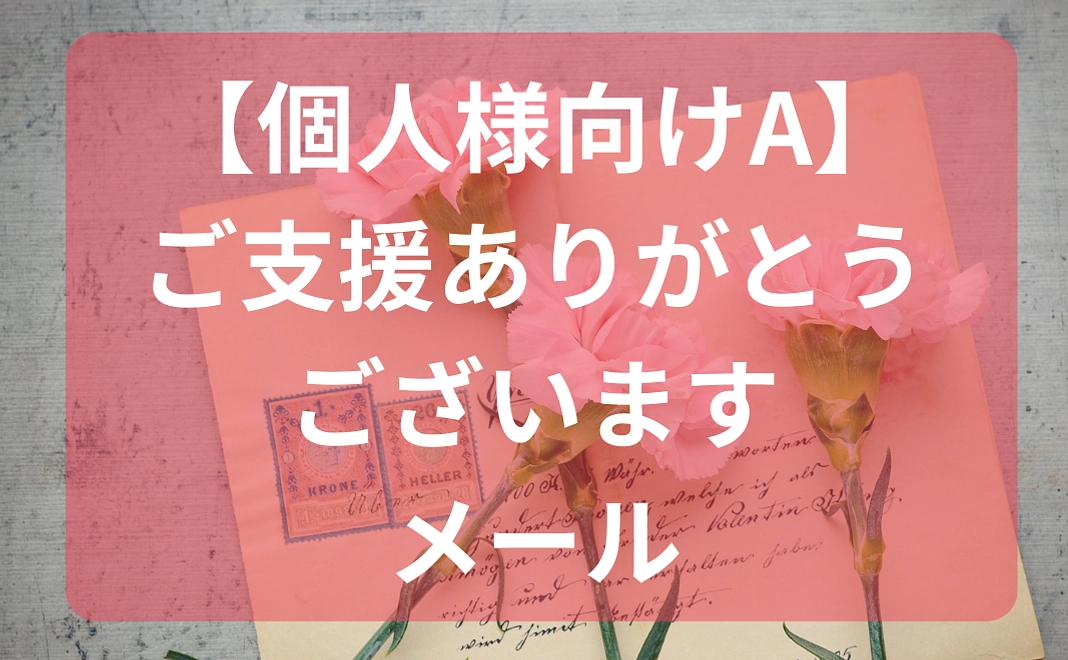 【個人様向けA】ご支援ありがとうございますメール
