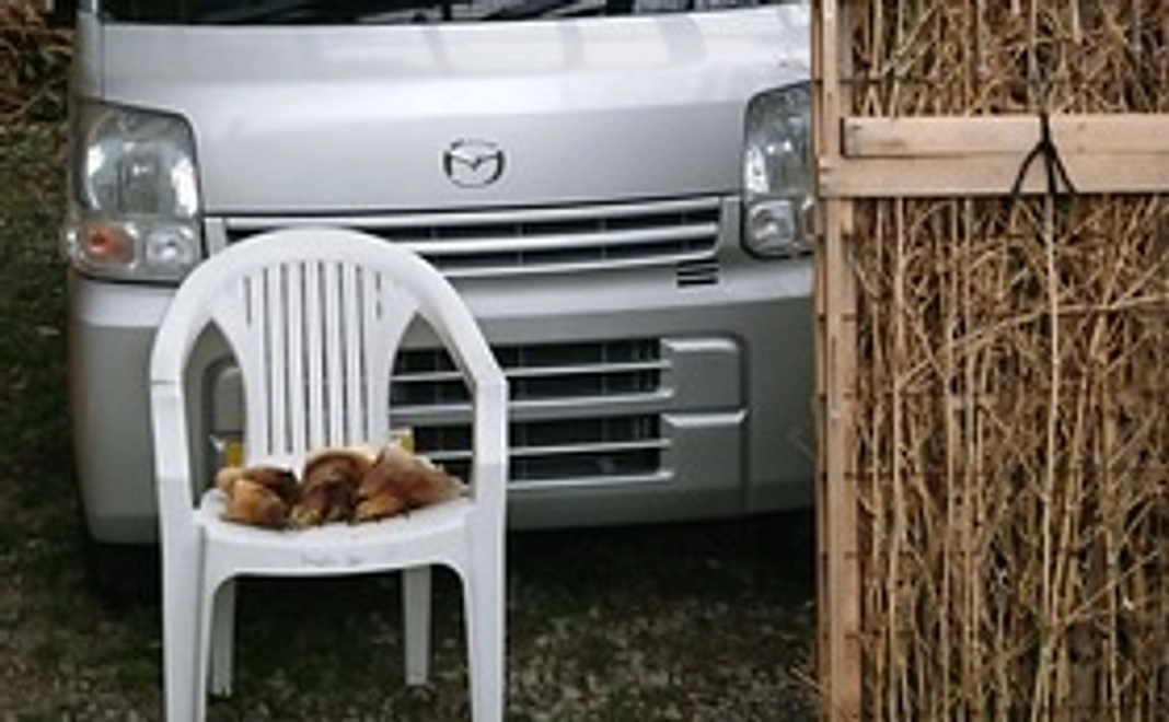感謝メールをお送り致します。ご希望により駐車場での日帰り休憩、１台・普通車のみでお願い致します。