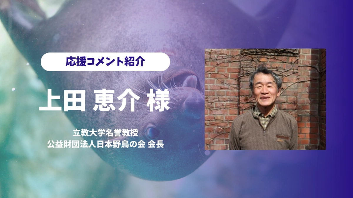 日本野鳥の会/会長 立教大名誉教授の上田恵介様より応援コメント
