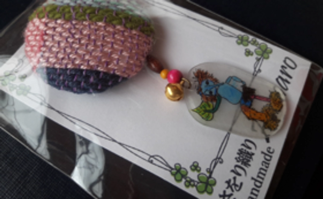 さをり織りASUNAROさん特製　河の童ブローチ