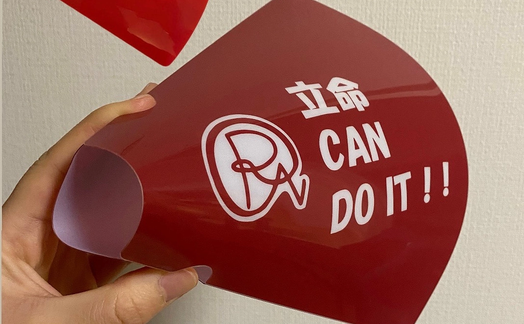 B: お礼のメールと活動報告(応援メガホンうちわ付き)