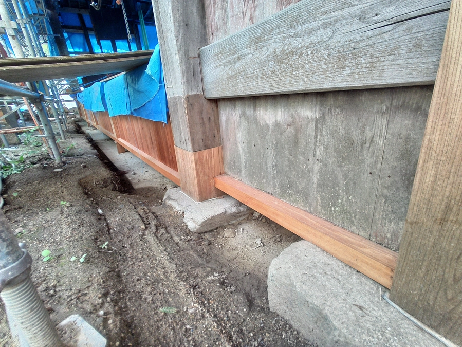 舞台の工事進捗状況