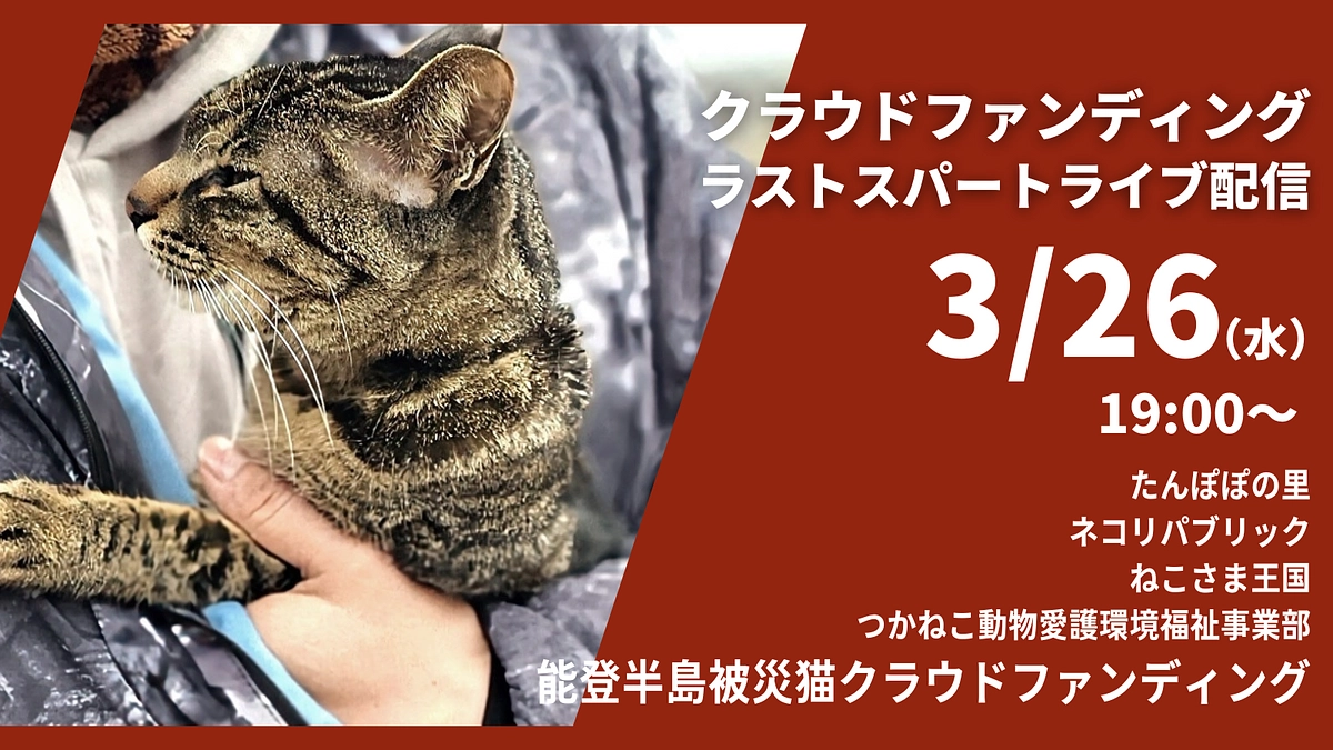 【クラウドファンディング 残り6日！】明日26日（水）19時から緊急生配信を実施します！