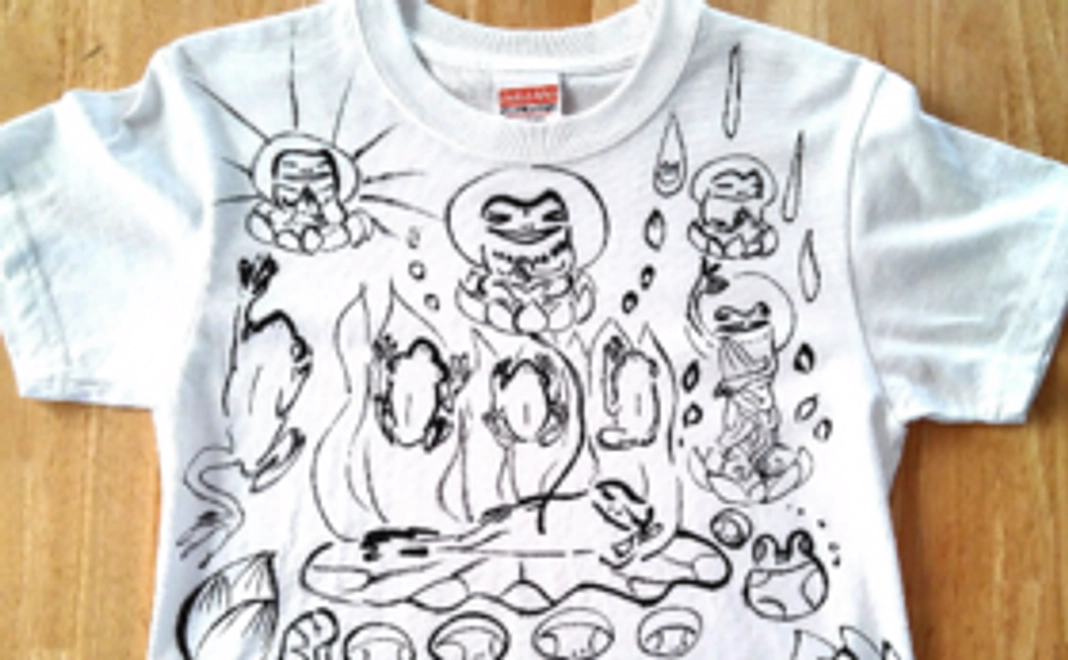 【澤田礼美】墨絵蛙手描きTシャツ【限定10個】