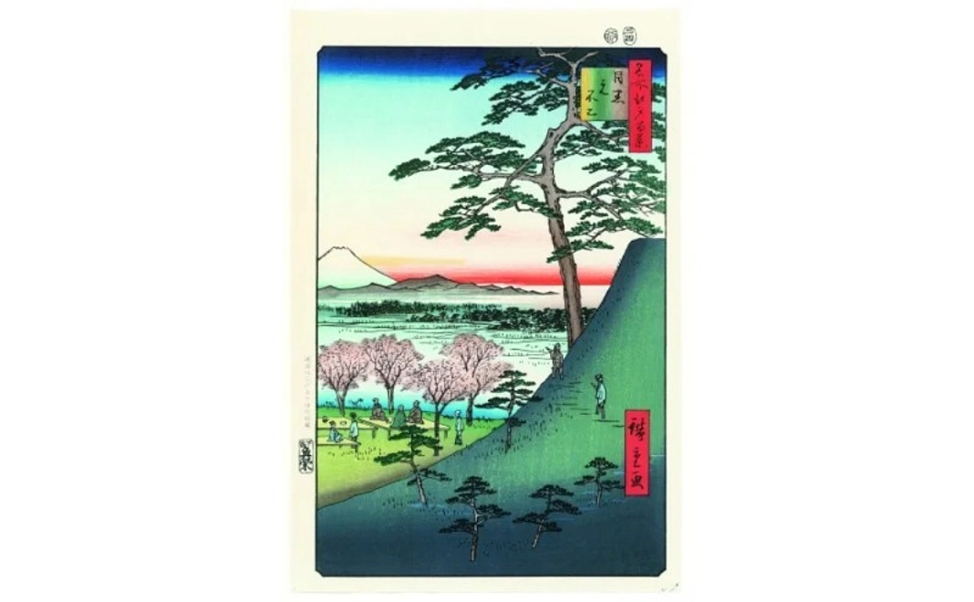 【モノで支援】歌川広重 名所江戸百景から「目黒元富士」の浮世絵復刻版