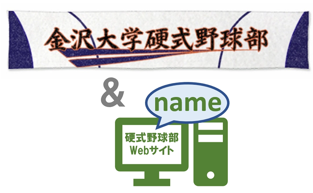 応援タオル、感謝のメール、硬式野球部Webサイトにお名前掲載