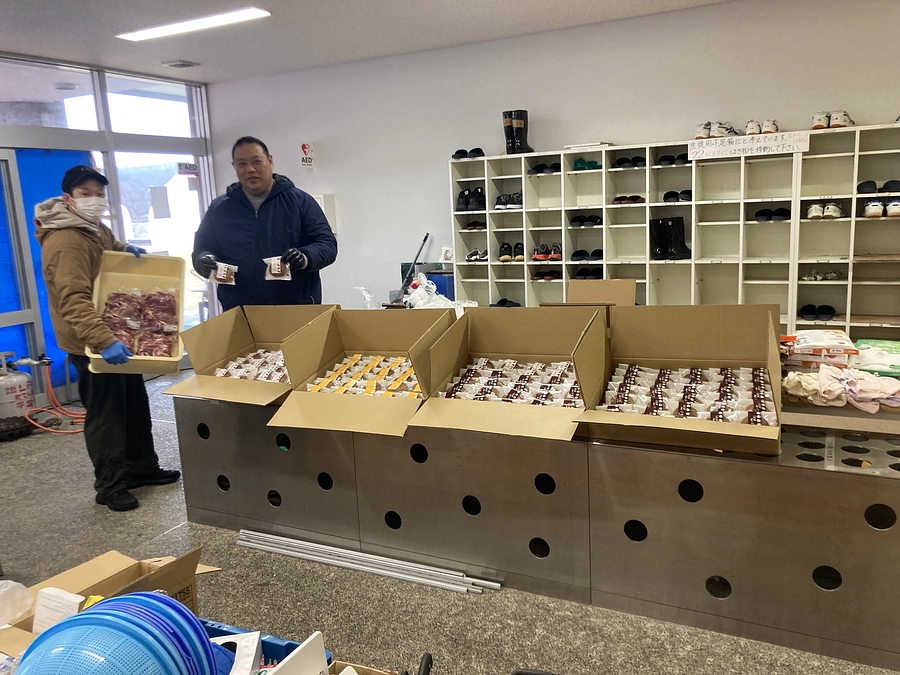 本日門前地区炊き出しと支援物資の受け渡しにいってきました！