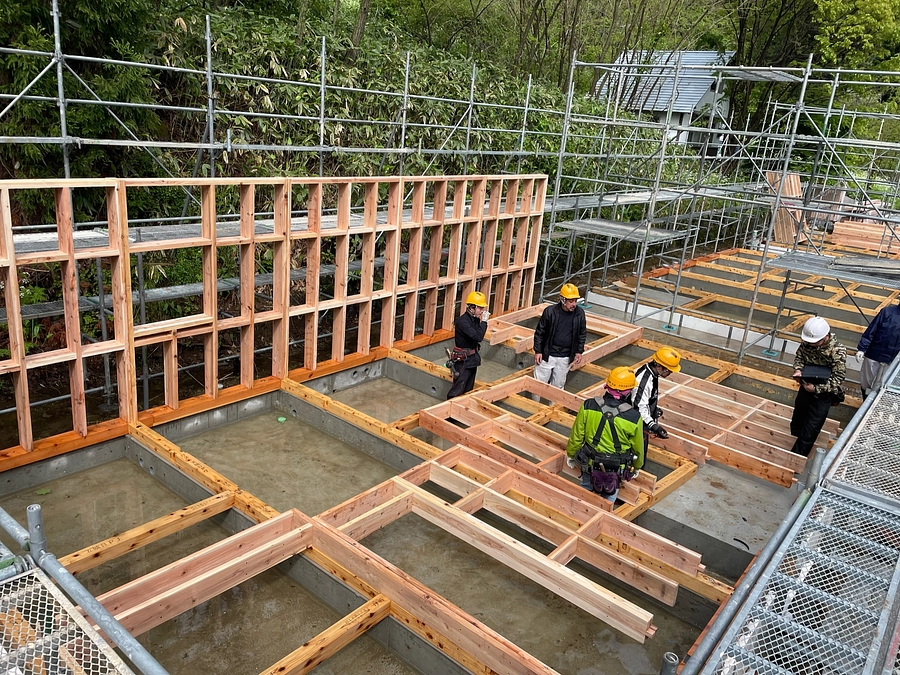 【参加歓迎！】建方開始。いよいよ家のかたちが見えてきました