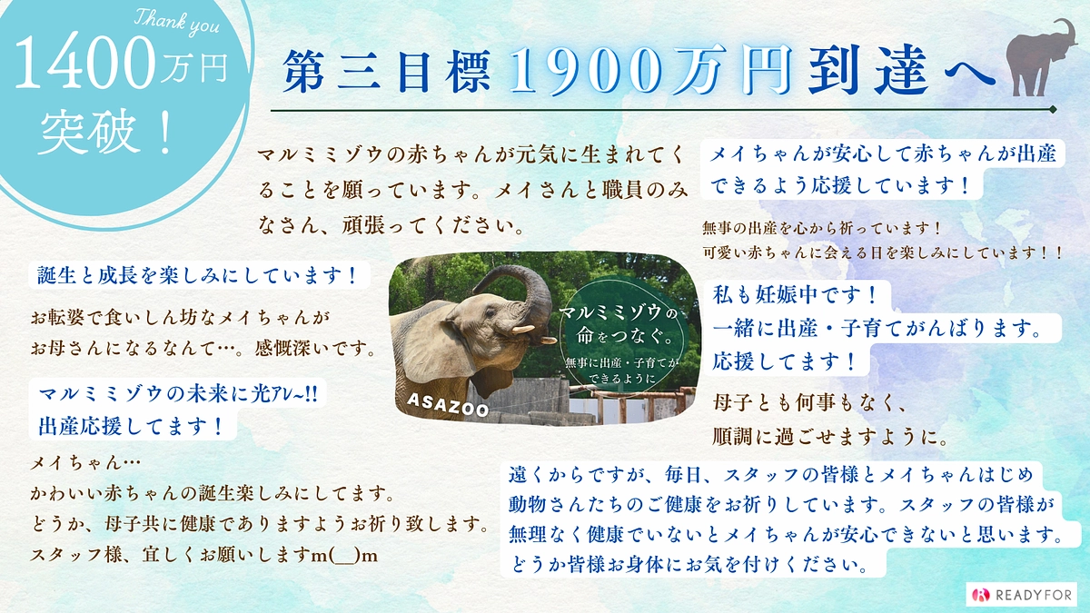 第二目標突破！あたたかいご支援、応援のお気持ちに心から感謝いたします！次はサードステージへ！