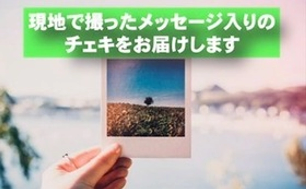 現地で撮ったメッセージ入りチェキを! YouTubeのエンディングにて支援していただいた企業様や名前を載せます!