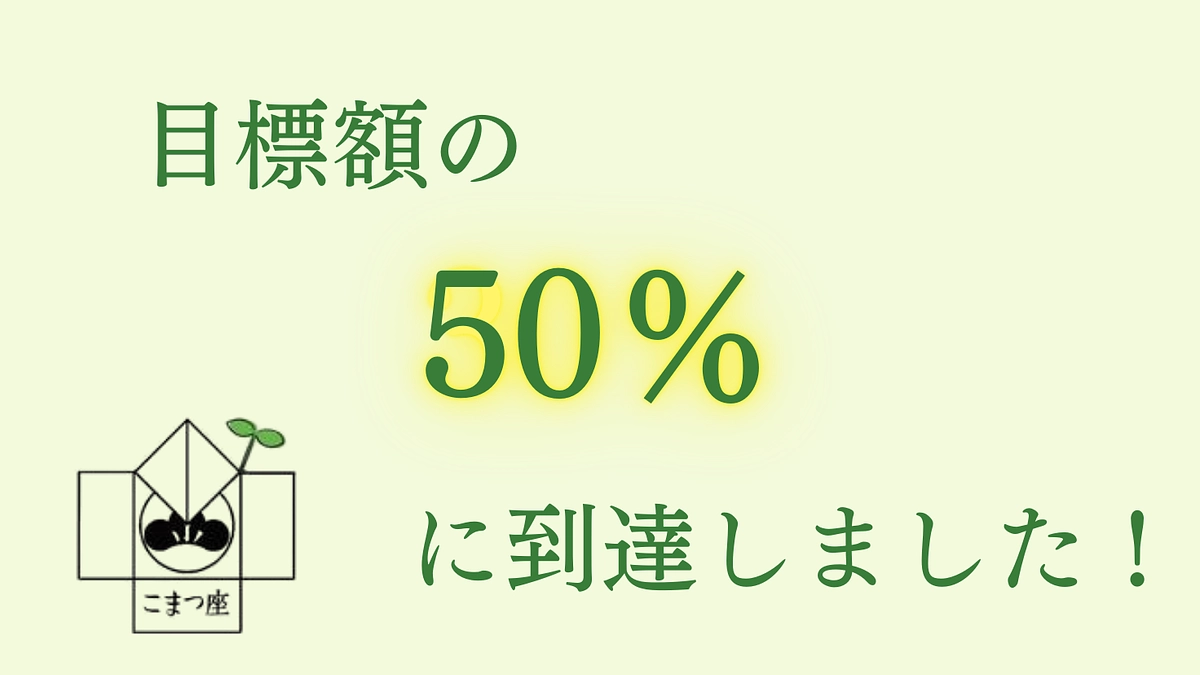 目標額の50％に到達いたしました
